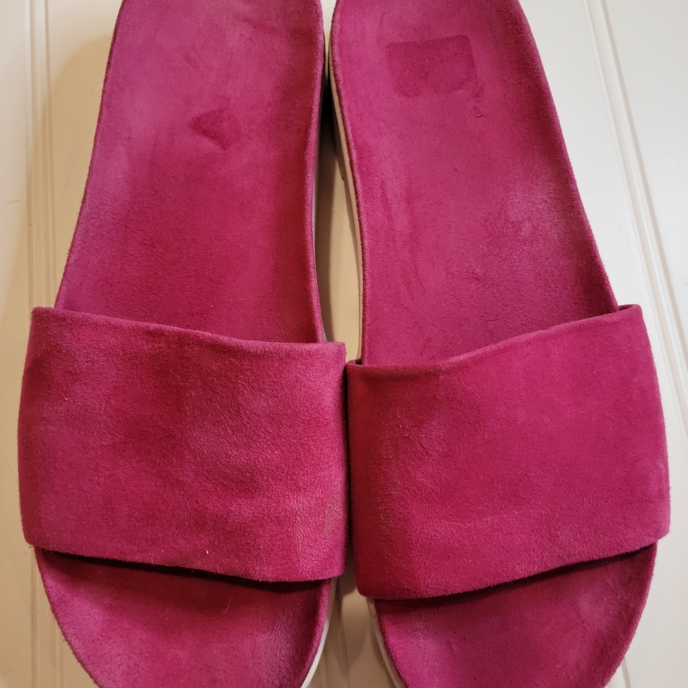 Stuart weitzman sz 12m pink suede mules